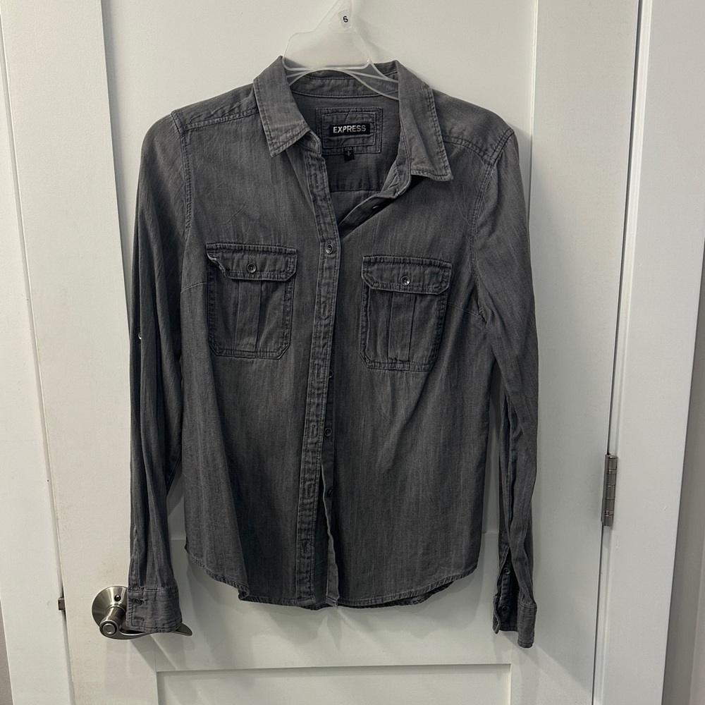 Express Charcoal Button-Up Shirt